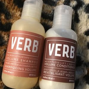 Verb Volume Shampoo & Conditioner travel duo, 2.3 oz each.